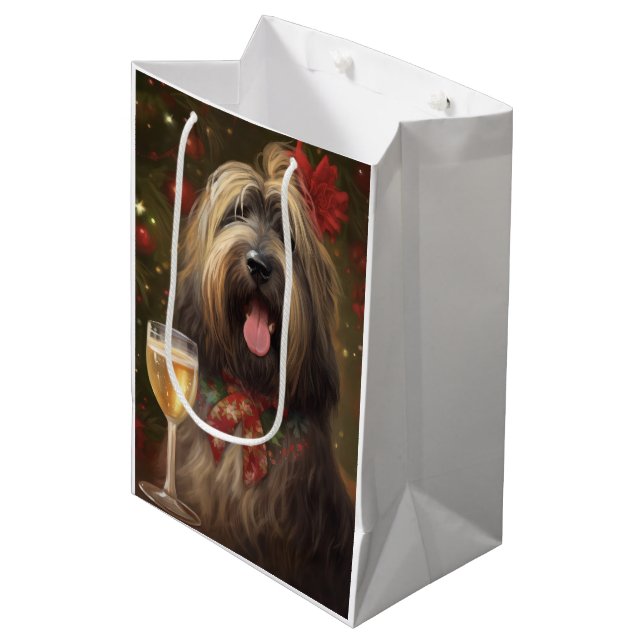 Briard New Year Medium Gift Bag (Front Angled)