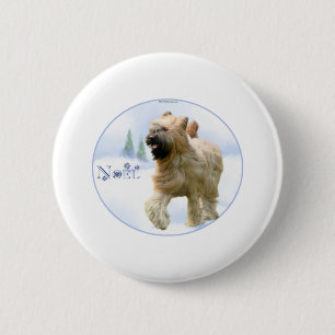 Briard Noel 6 Cm Round Badge