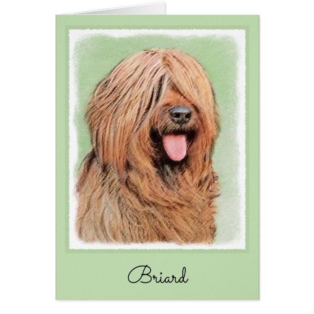 Briard Painting - Cute Original Dog Art (Front)