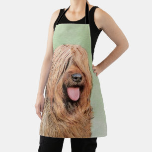 Briard Painting - Cute Original Dog Art Apron