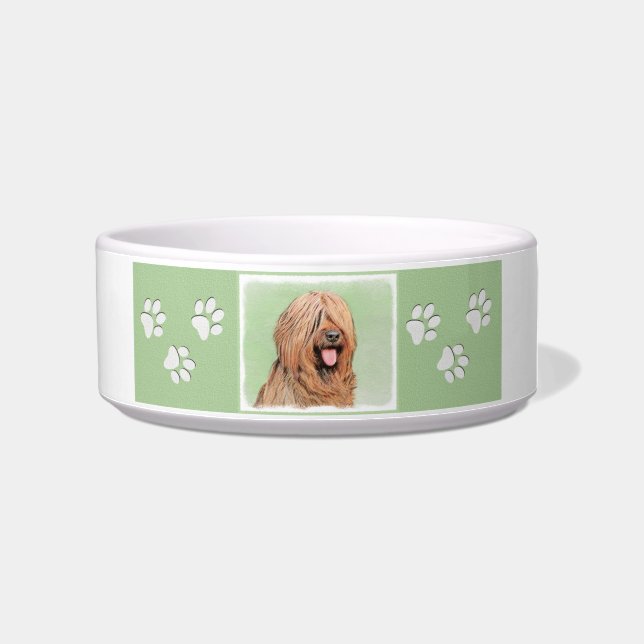 Briard Painting - Cute Original Dog Art Bowl (Right)