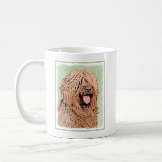 Briard Painting - Cute Original Dog Art Coffee Mug (Left)