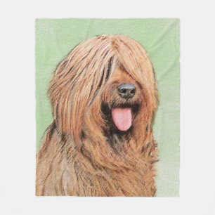 Briard Painting - Cute Original Dog Art Fleece Blanket