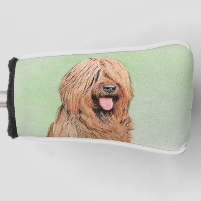 Briard Painting - Cute Original Dog Art Golf Head Cover (Front)