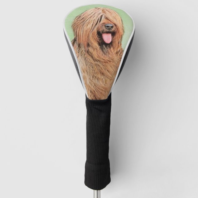 Briard Painting - Cute Original Dog Art Golf Head Cover (Front)