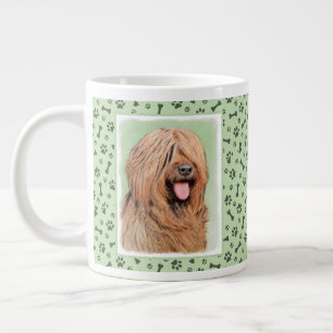 Briard Painting - Cute Original Dog Art Large Coffee Mug