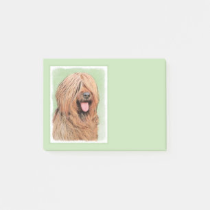 Briard Painting - Cute Original Dog Art Post-it Notes