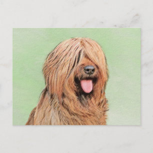 Briard Painting - Cute Original Dog Art Postcard