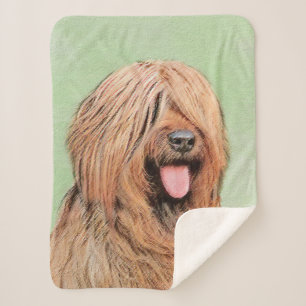 Briard Painting - Cute Original Dog Art Sherpa Blanket