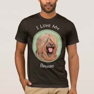 Briard Painting - Cute Original Dog Art T-Shirt