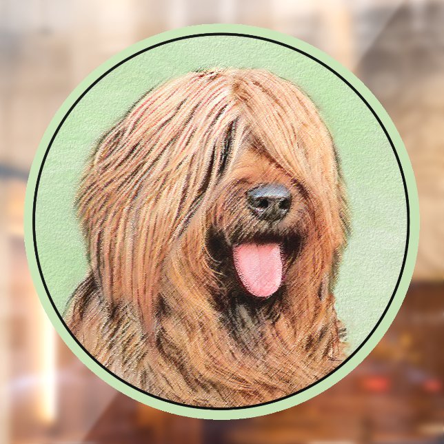 Briard Painting - Cute Original Dog Art Window Cling (Sheet 2)