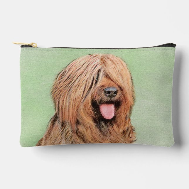 Briard Painting Tawny Black Overlay Cute Dog Art Accessory Pouch (Front)