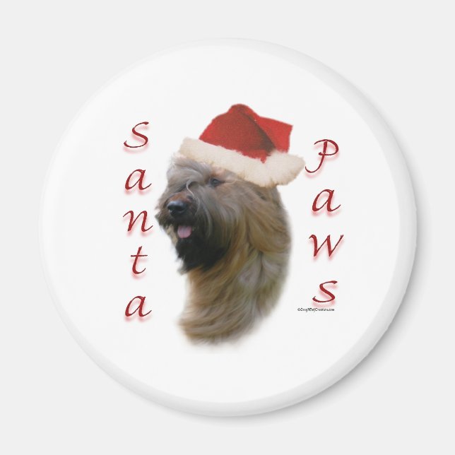 Briard Santa Paws Magnet (Front)