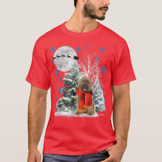 Briard Under Moonlight Snow Christmas Pajama  T-Shirt