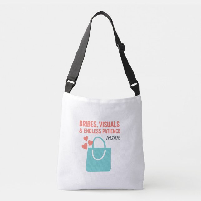 Bribes, Visuals & Endless Patience Crossbody Bag (Front)