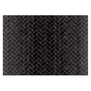 BRICK2 BLACK MARBLE & RED & WHITE MARBLE CUTTING BOARD