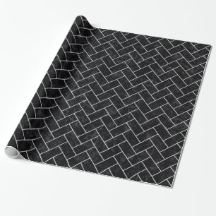 BRICK2 BLACK MARBLE & WHITE MARBLE WRAPPING PAPER