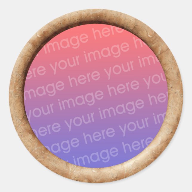 Brick (3d effect frame border) Template Classic Round Sticker (Front)