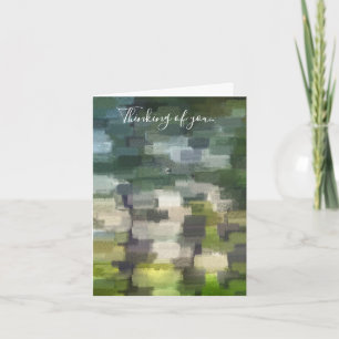 Brick Abstract Summer Green Thinking Of You Card