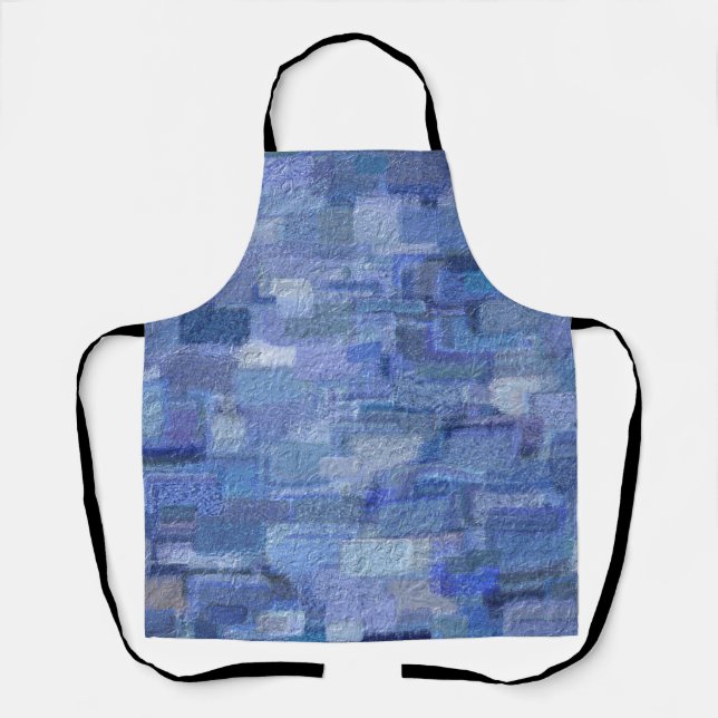 Brick Abstract Winter Blues Apron (Front)