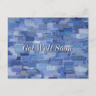 Brick Abstract Winter Blues Get Well Soon Postcard