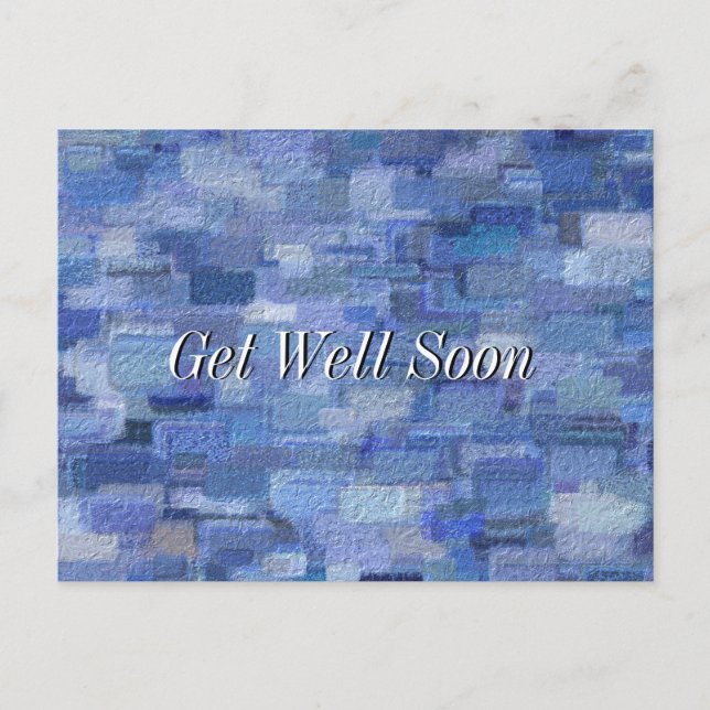 Brick Abstract Winter Blues Get Well Soon Postcard (Front)