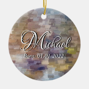 Brick Abstract Winter Fall Baby Ornament