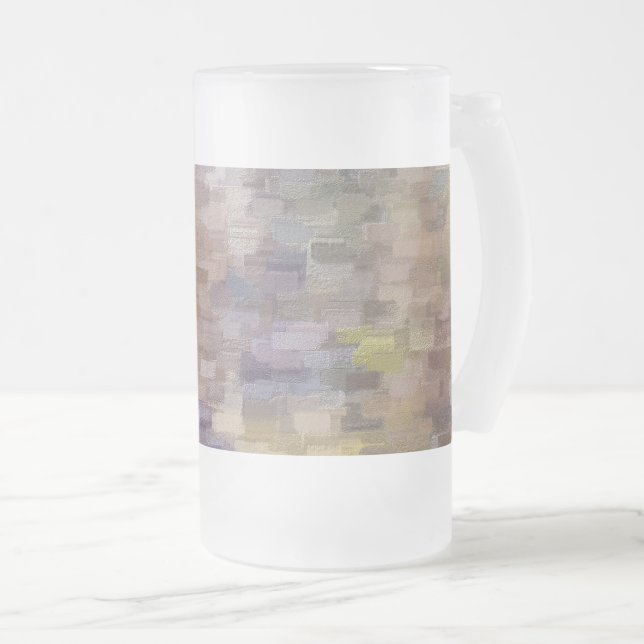Brick Abstract Winter Fall Frosted Glass Beer Mug (Front Right)