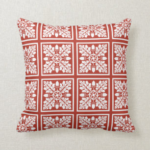 Brick Acorn and Leaf Tile Design Cushion