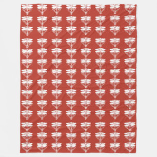 Brick Arts and Crafts Dragonflies Fleece Blanket