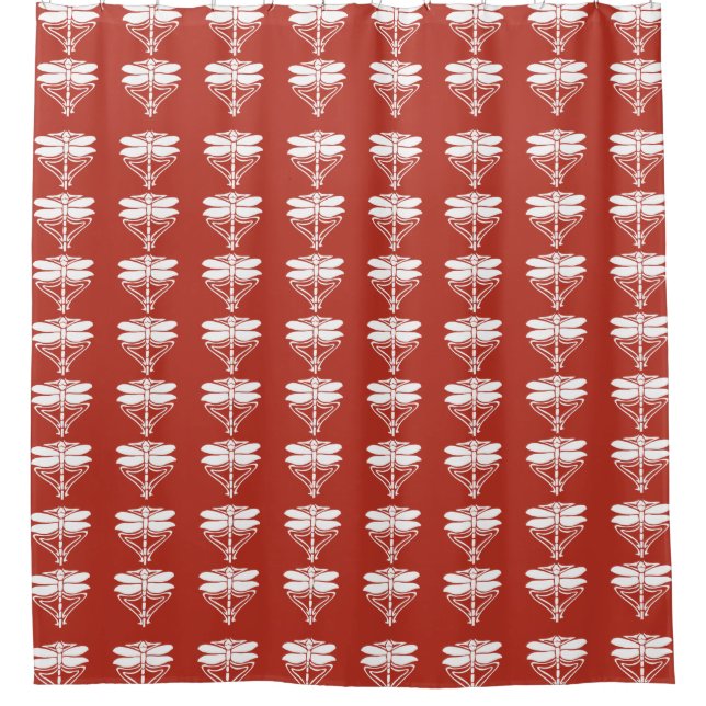 Brick Arts and Crafts Dragonflies Shower Curtain (Front)