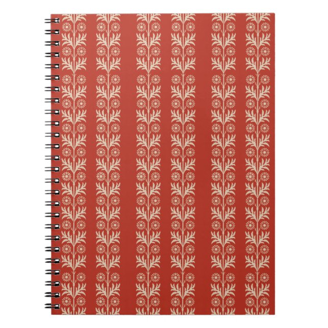 Brick Arts and Crafts Floral Stripe Notebook (Front)