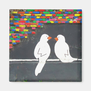 brick bird wall : graffiti wall magnet