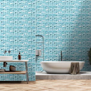 Brick Blue Pattern Wallpaper