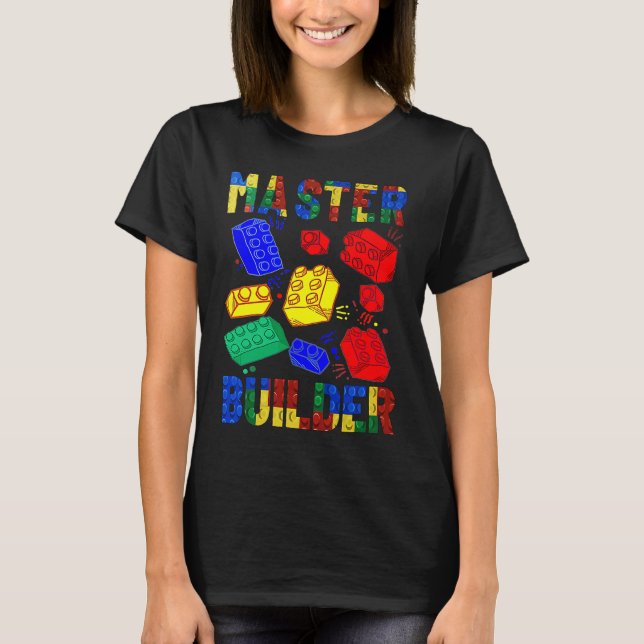Brick Builder Blocks Master Builder Boys Girls Kid T-Shirt (Front)