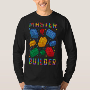 Brick Builder Blocks Master Builder Brick Building T-Shirt