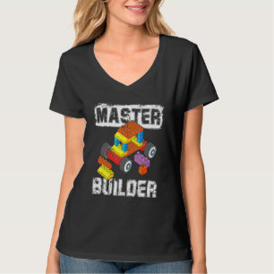 Brick Builder Blocks Master Builder Kid Toy Boys T-Shirt