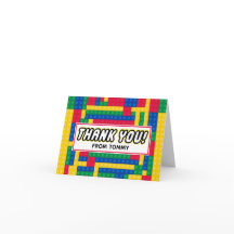Brick Builder Customisable Birthday Thank you card