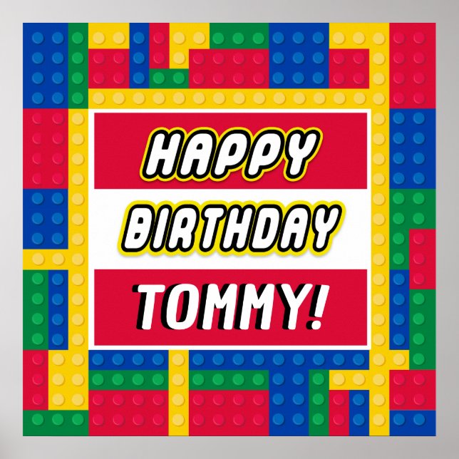 Brick Builder Customizable Birthday Sign (Front)