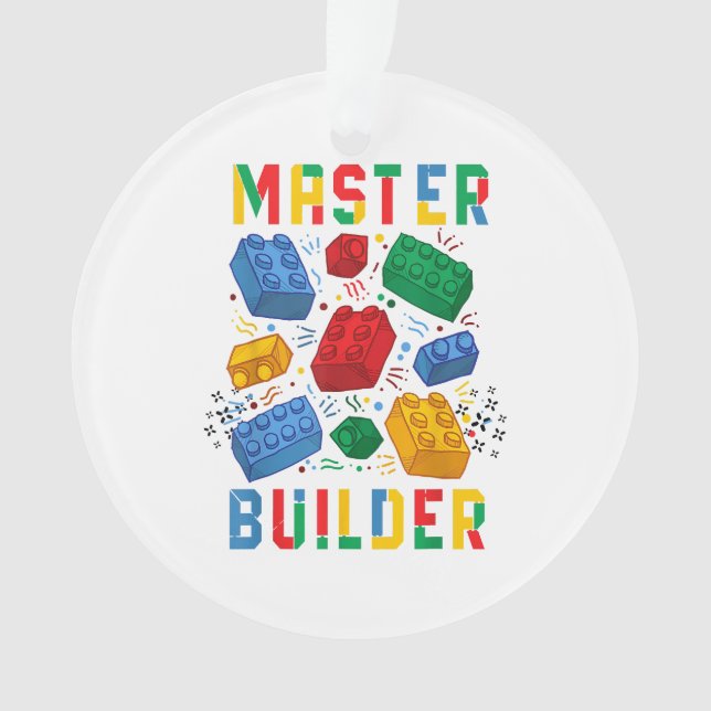 Brick Builder Funny Blocks Building Master Builder Ornament (Front)