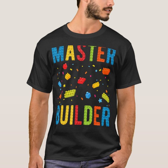 Brick Builder Funny Blocks Building Master Builder T-Shirt (Front)
