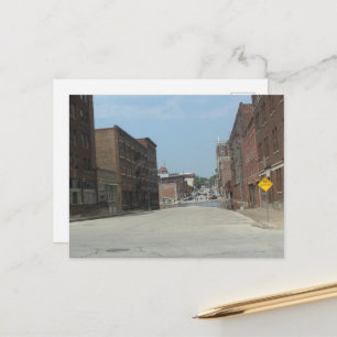 Brick Buildings and NO OUTLET in Burlington, Iowa Postcard