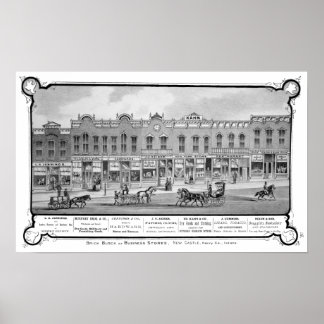 Brick Business Row New Castle Indiana Poster