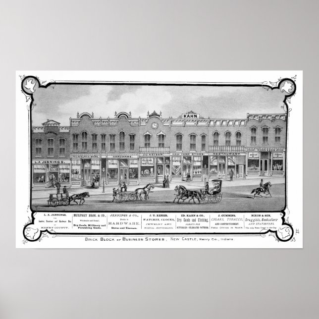 Brick Business Row New Castle Indiana Poster (Front)