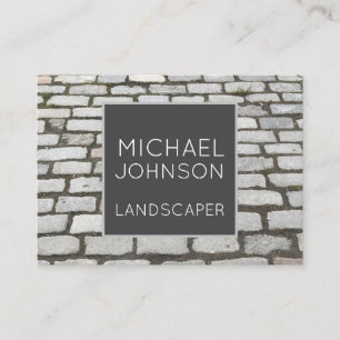 Brick Cobblestone Street Pathway Nature Photograph Business Card