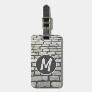 Brick Cobblestone Street Pathway Nature Photograph Luggage Tag