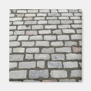Brick Cobblestone Street Pathway Nature Photograph Magnet