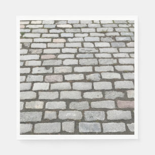 Brick Cobblestone Street Pathway Nature Photograph Napkin