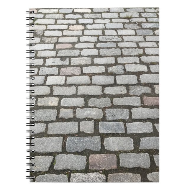 Brick Cobblestone Street Pathway Nature Photograph Notebook (Front)