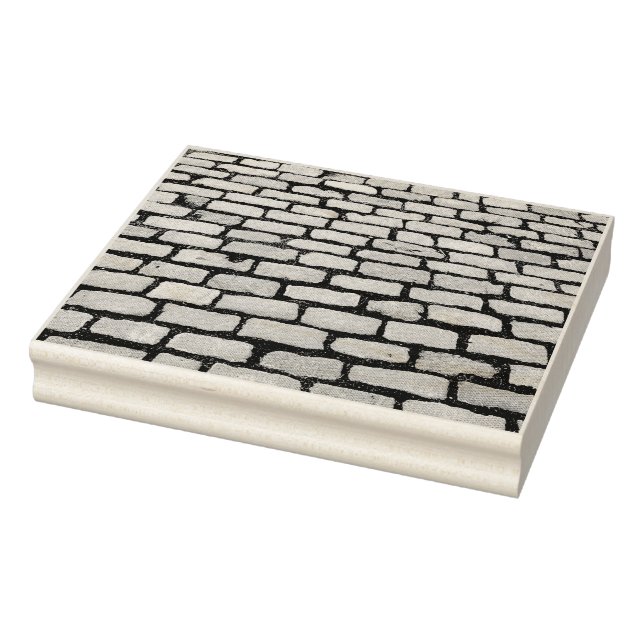 Brick Cobblestone Street Pathway Nature Photograph Rubber Stamp (Stamp)